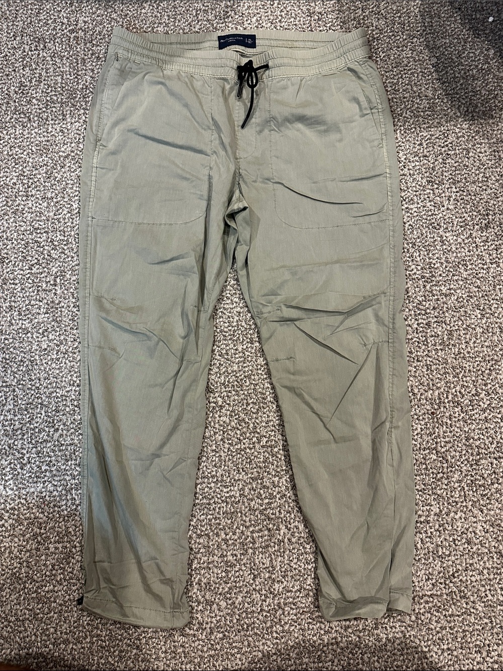 Abercrombie & Fitch Olive Green Casual Drawstring Pants